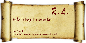 Ráday Levente névjegykártya